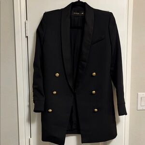 Balmain Black Jacket with Gold Accents